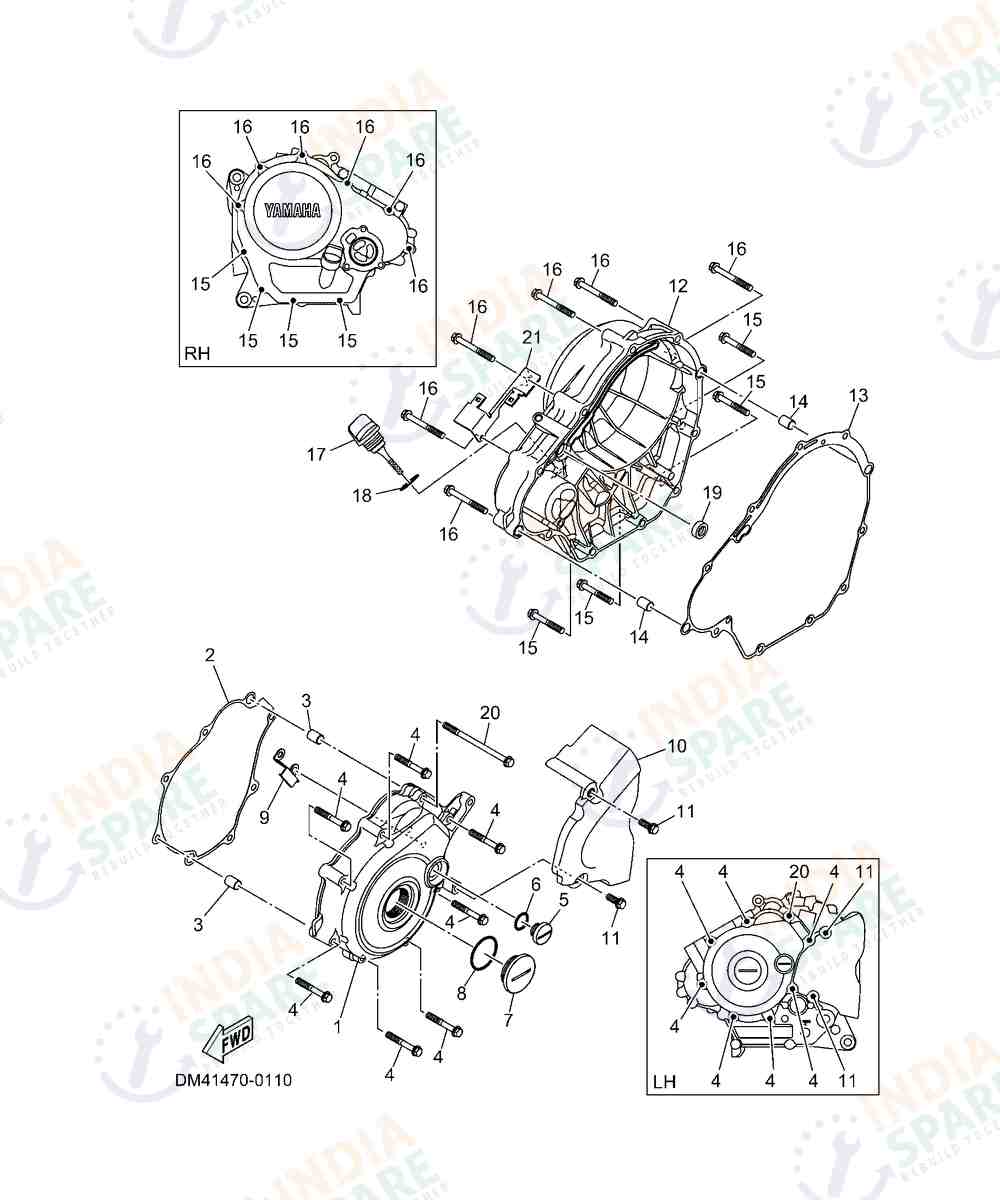 YAMAHA DM4B R15 V4 Series CRANKCASE COVER 1